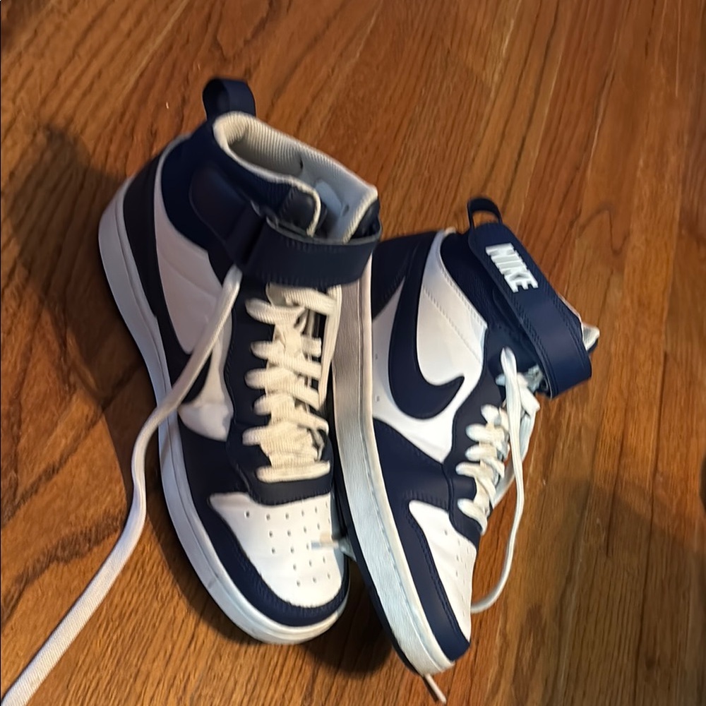 Nike Navy and White High-Top Sneakers
